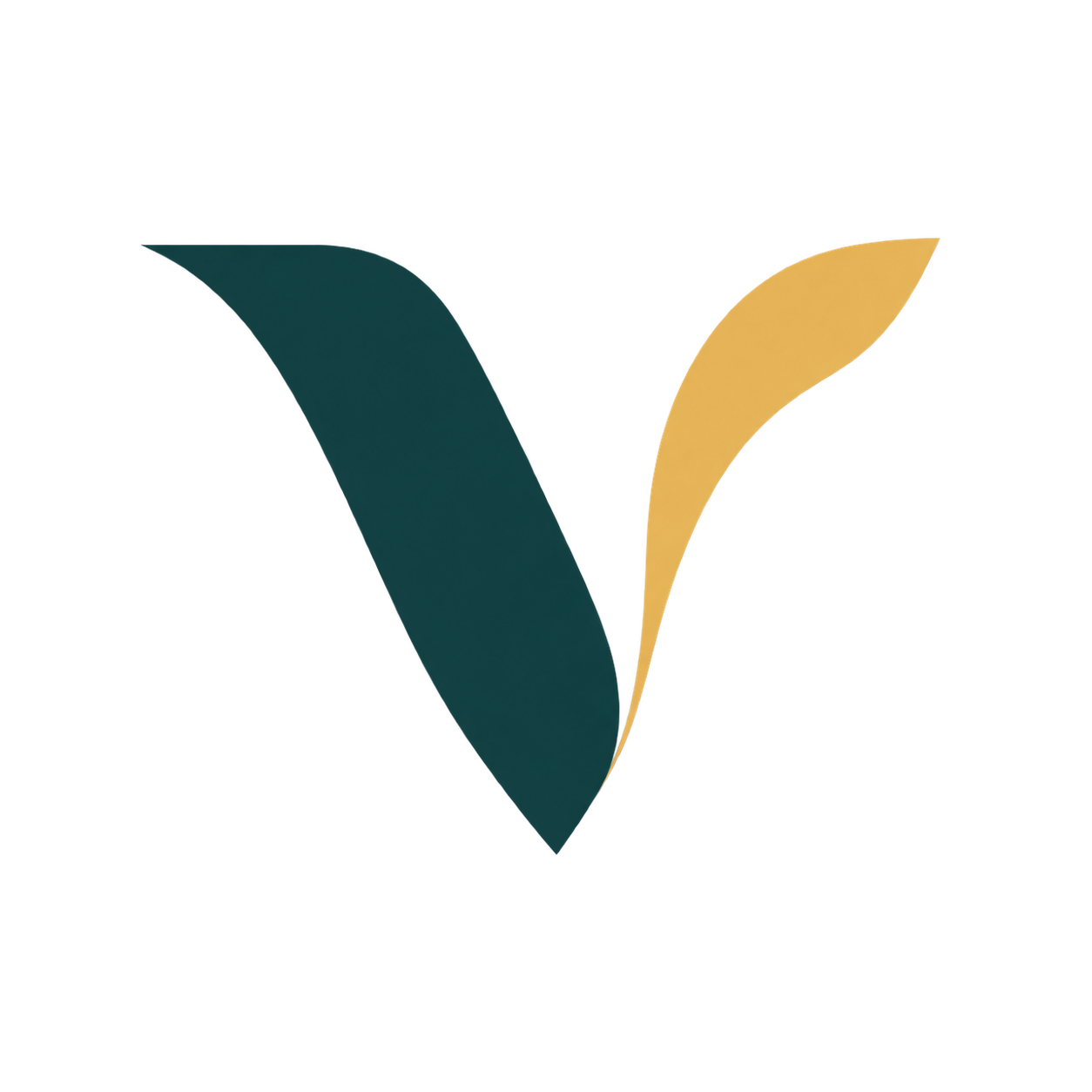 Minimal teal and gold Vemarino monogram logo